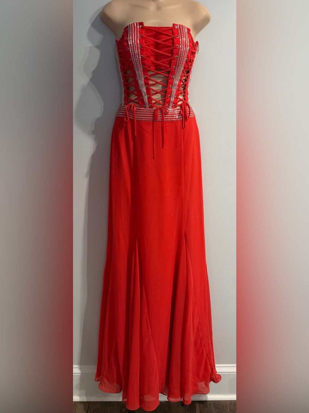 Jasz Couture Adagio Bella Strapless Corset Strappy Prom Formal Homecoming size 6